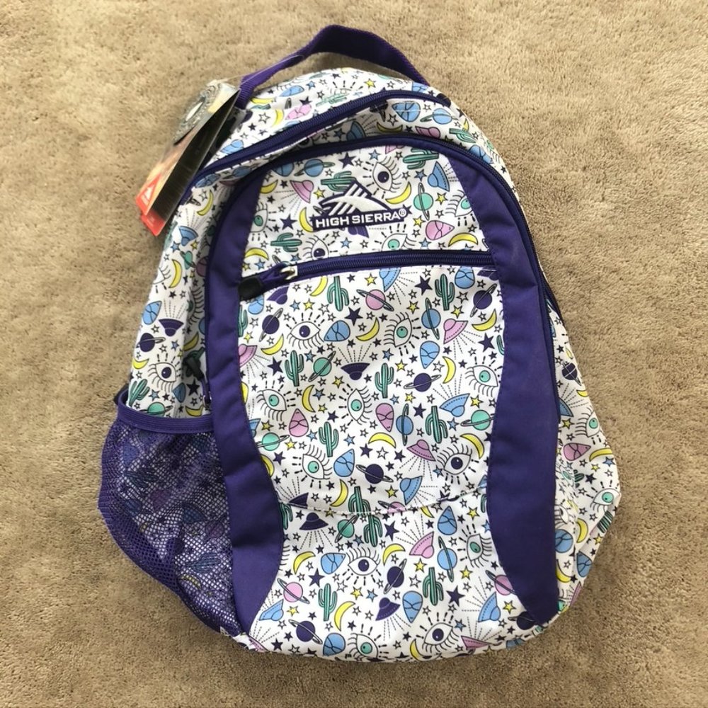 High Sierra White and Purple Backpack